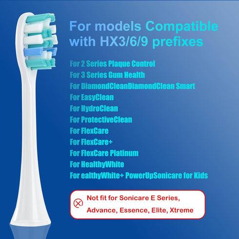Replacement Toothbrush Heads Compatible with Philips Sonicare - for Electric Toothbrush Brush Heads (Click-on/Snap-on),KD-D2...