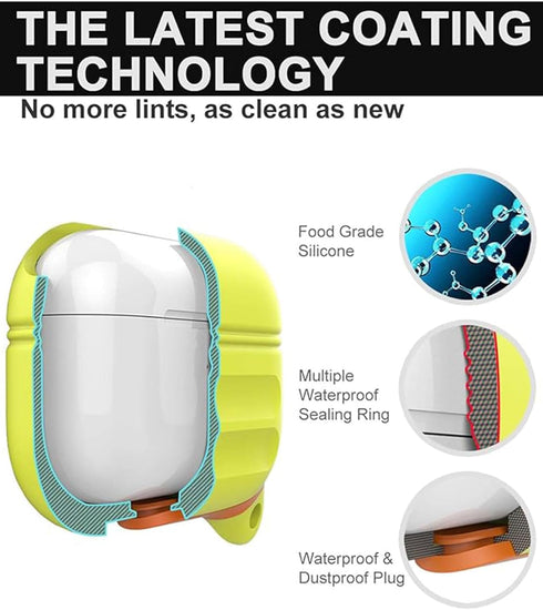 HALLEAST for AirPods 3 Case Waterproof, Front LED Visible & Support Wireless Charging, Protective Silicone Case Cover Compatible with for Apple Ai...