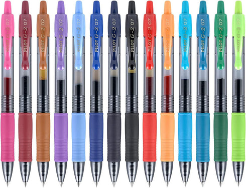 PILOT, G2 Premium Gel Roller Pens, Fine Point 0.7 mm, Assorted Colors, Pack of 14...