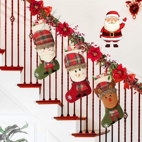 DearHouse 5.3 Ft Berry Christmas Garland, Artificial Poinsettia Garland with Red Berries and Holly Leaves, Pine Cone Garland for Winter Holiday Ne...