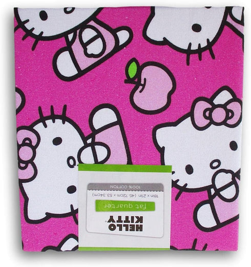 Fat Quarter 100% Cotton for Sewing Crafts - 18 x 21 Inches (Pink Kitty)...