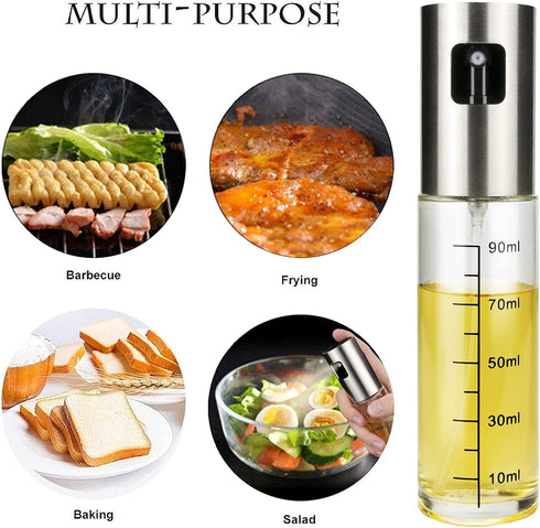 Olive Oil Sprayer for Cooking, 100ml Oil Spray Bottle, Portable Glass Oil Mister for BBQ, Air Fryer, Baking, Roasting, Grilling, Kitchen Gadgets...