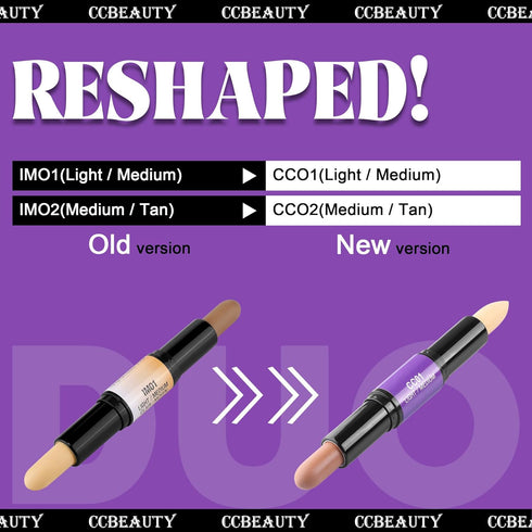 CCbeauty 2-IN-1 Matte Contour Stick Makeup,Cream Dual Highlighter Bronzer Stick, Highlighting & Contouring Kit, Highlight Concealer Sticks for Fac...