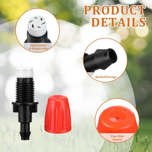 80 Pcs 1/4 Inch Drip Emitter Irrigation Drippers Misting Nozzles Adjustable Micro Spray Irrigation Emitters for Garden Agricultural Irrigation Pat...