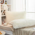 JAUXIO Long Faux Fur Soft Soild Decorative Pillowcase Oblong Fluffy Throw Pillow Cover Velvet Shaggy Plush Cushion Case Set of 2 Zipper Closure Ki...