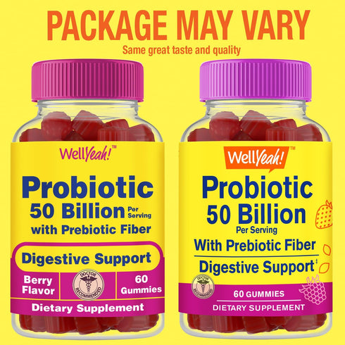 50 Billion Probiotics + Prebiotics for Men and Women Gummies - Digestive Support, Gut Health, Immune Support Gummy - Probiotics for Digestive Heal...