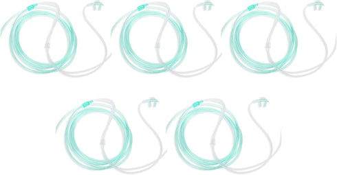 Dealmed Adult Standard Nasal Cannula – Straight with 7 ft (2.1m), Soft Green, Cannula Nasal Tubing for Oxygen, Highly Visible, Kink Resistant, Lig...
