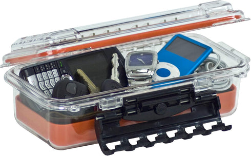 Plano Guide Series 3500 Field Box Waterproof Case, Orange, Small, Waterproof Dry Box with Wrist Strap for Boat, Kayak, and Camping, Outdoor Gear S...