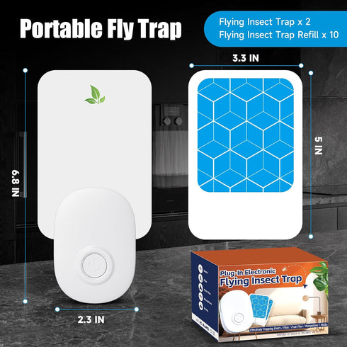 2024 Upgraded 3 in 1 Flying Insect Trap with 3 Light Modes, Fruit fly Traps for Indoors with 10 Glue Boards, Gnat Traps for House Indoor Potted Pl...