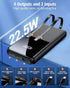 Portable Charger Power Bank - 15000mAh Fast Charging Powerbank with Built in USB-C(22.5W) and iOS(20W) Output Cable, LED Display Battery Pack for ...