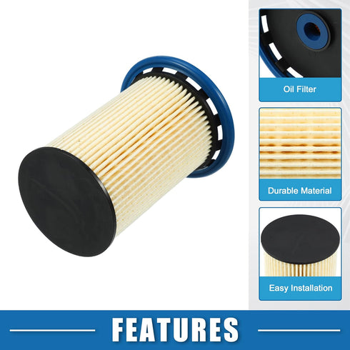 Engine Oil Filter No.7P6127177A with O Ring Oil Filter for Volkswagen Touareg 3.0L Plastic Paper Black...