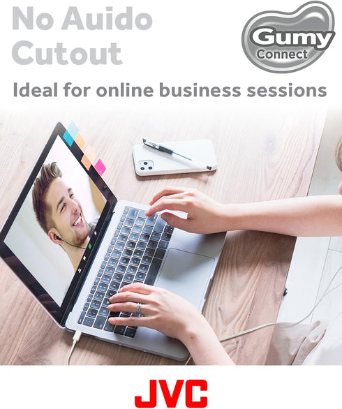 JVC Gumy Connect USB-C Wired Earbuds Headphones, Delay-free for Videos and Gaming, Built-in DAC Reduces Noise and Improves Sound Quality, 9.2 mm D...