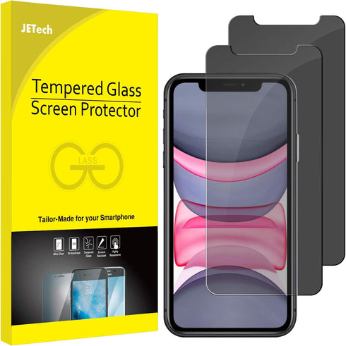 JETech Privacy Screen Protector for iPhone 11 and iPhone XR 6.1-Inch, Anti Spy Tempered Glass Film, 2-Pack......