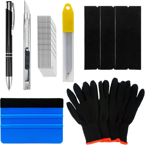 CARTINTS Auto Glass Window Tint Film Installation Tools Kit with Air Release Tool Pen, Felt Squeegee, Vinyl Knife, Vinyl Wrap Gloves...