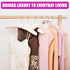Amber Home 5 Pack 17 Inch Large Ivory Satin Padded Hangers for Women Clothing, Anti Slip Cushioned Hangers for Sweaters, Silk Hangers Fancy Dress ...