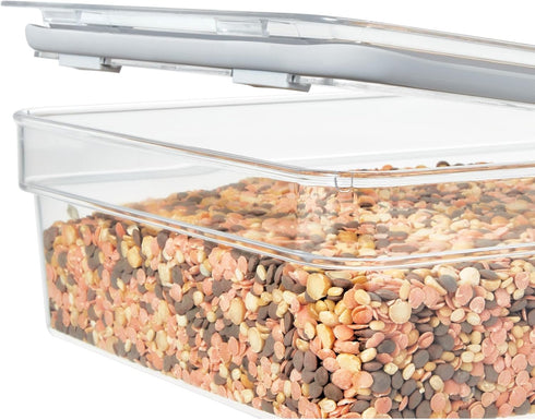 IDESIGN Large Short Dry Goods Storage Bin, The Fresh Collection – 7.85” L x 10.5” H x 3” W, Clear Bin...