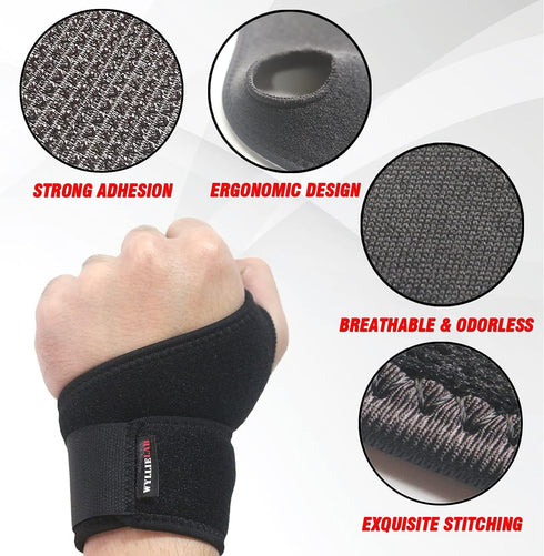 Wrist Brace for Carpal Tunnel, Comfortable and Adjustable Wrist Support Brace for Arthritis and Tendinitis, Wrist Compression Wrap for Pain Relief...