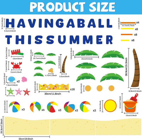 Summer Beach Ball Bulletin Board Decoration Set Summer Theme Bulletin Board Borders Summer Beach Ball Paper Cutouts Beach Ball Bulletin Boarder fo...