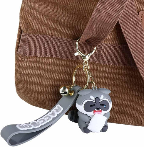 Keychain 2PCS Cute Cartoon Raccoon Key Chains Exquisite Cartoon Pendant Keyring Girl Backpack Decoration Women Key Chain DIY Hanging Accessory...