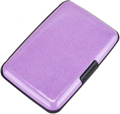 ELFISH RFID Blocking Credit Card Protector Aluminum ID Case Hard Shell Business Card Holders Metal Wallet for Men or Women (Purple)...