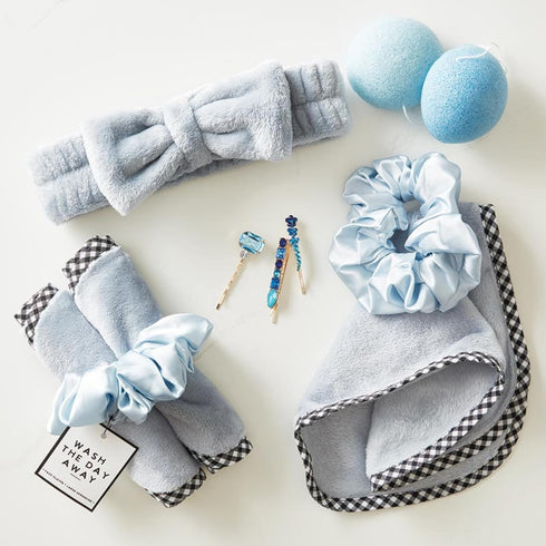 Reusable Makeup Remover Facial Cloths and Scrunchie Facial Care Set, 3-Piece, Coastal...