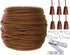 Y-Axis Roll of 60 Yards 2.0mm Light Brown (Bronze) Braided Nylon Lift Shade Cord with 6 Pack Brown Wood Cord Knobs + Soft Tape...