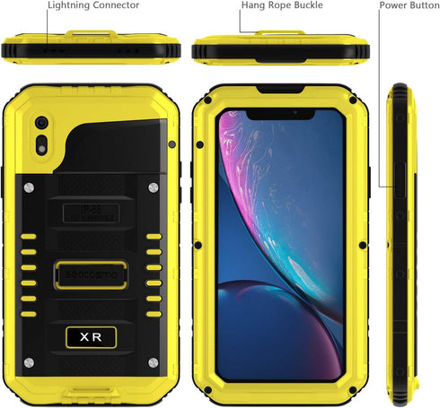 seacosmo Waterproof for iPhone XR Case with Built-in Screen Protector, 360 Full Body Protective Military Grade Rugged Shockproof Case Cover for iP...