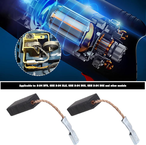 2 Pairs Carbon Brushes Compatible with Bosch GBH 2-24 DFR/GBH 2-24 RLE/GBH 2-24 DSR/GBH 2-24 DSE Rotary Hammer Drills Power Tools Electric Tools 5...