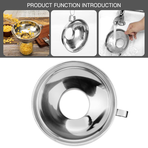 2 PCS Canning Funnel for Wide and Regular Jars, Wide Mouth Funnel Stainless Steel Funnels for Kitchen Use, Metal Funnels Set for Transferring Liqu...