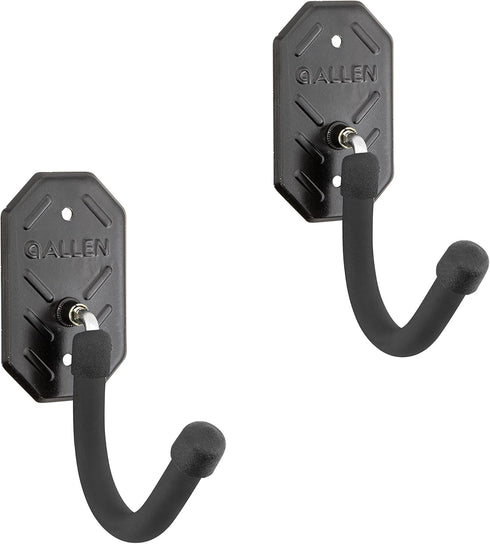 Allen Company - Rifle Wall Mount Coated Hooks with Metal Mounting Plate - Home Long Gun Rack - 2 Wide Hooks Per Pack...