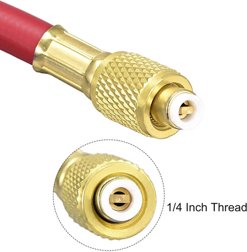 uxcell Refrigerant Charging Hose, 1/4 SAE Thread 4.92Ft Length 500PSI Tube HVAC Hoses, for Home Air Conditioner Refrigeration Maintenance, Red...