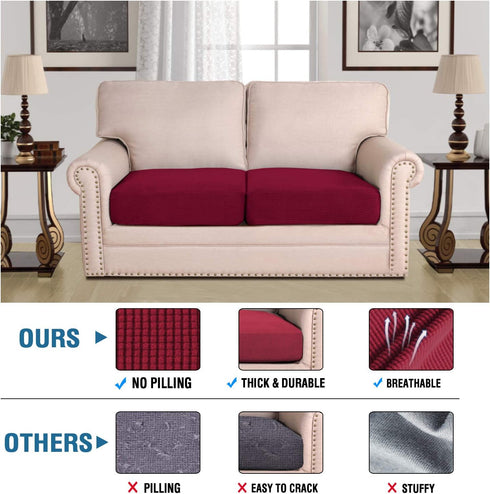 H.VERSAILTEX High Stretch Individual Seat Cushion Covers Sofa Slipcovers Couch Cushion Covers Sofa Covers Featuring Jacquard Textured Twill Fabric...