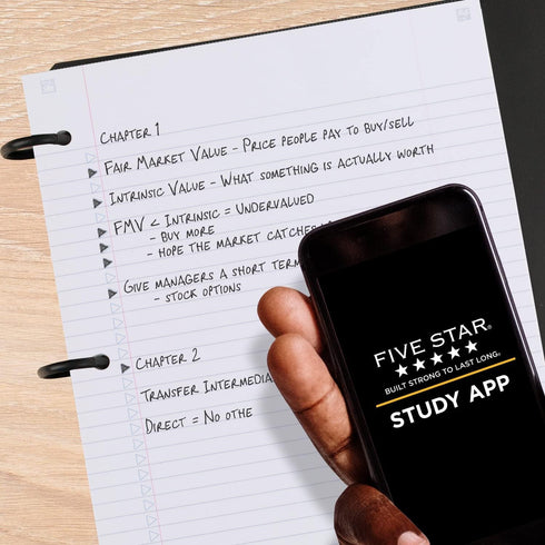 Five Star Flex Refillable Notebook + Study App, College Ruled Paper, 1 Inch TechLock Rings, Pockets, Tabs and Dividers, 200 Sheet Capacity, Pacifi...