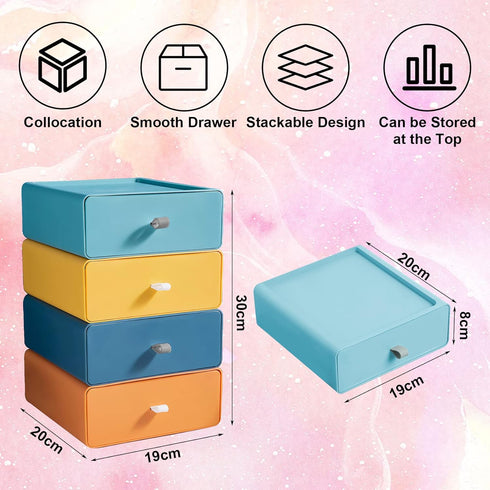 Mesen Desktop Storage Box Organizer Drawer, Stackable Large-capacity Makeup Drawer Organizer, Jewelry Case Cosmetic Makeups Dressing Home Desktop ...