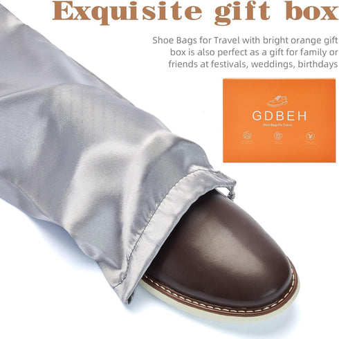 Shoe Dust Bags - 8 Pack Shoe Bags for Travel Satin Fabric with Drawstring Closure,Washable Breathable Cotton Fabric Cloth,for Travel Protecting an...