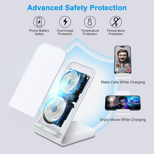 Pixel Fast Wireless Charger, 15W Wireless Charging Stand for Google Pixel 8a/8/8 Pro/7a/7 Pro/6 Pro, Android Phone Wireless Charger Stand for Sams...