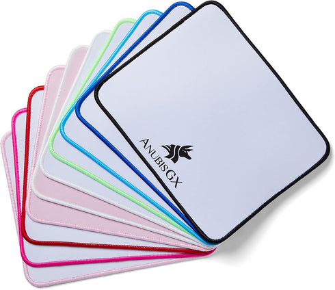 (68 Color/Size Options Gaming Mouse Pad (Small: 8x10), White Pad with Light Blue Stitching. Best Premium Waterproof Non RGB Computer Gaming XL Des...