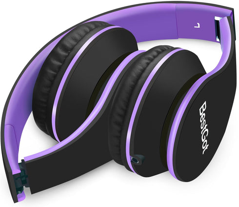 Kids Headphones BG6002 Children Headphones for Kids Boys Adult with Microphone Volume Control Foldable Headset with 3.5mm Plug Removable Cord (Bla...