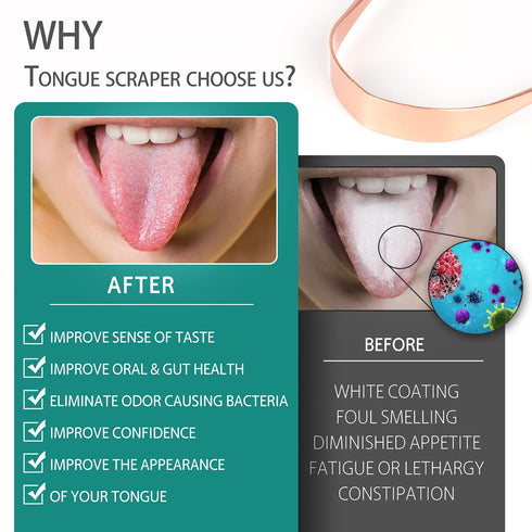 RONAVO Copper Tongue Scraper for Adults, Oral Care & Hygiene Tongue Cleaner for Fresher Breath with Travel Case...