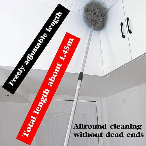 Fuzzy Fan Duster, Ceiling Fan Cleaner Duster with Extension Handle Microfiber Ceiling Fan Blade Cleaner Removable Washable Adjusts 13 to 57.1 in f...