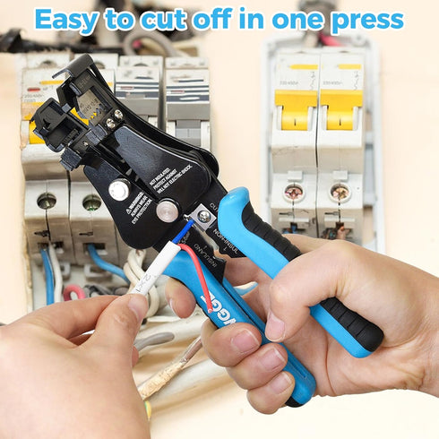 WGGE Automatic Heavy Duty Wire Stripper/Wire Cutter, 3 IN 1 Adjustable Wire Stripper Tool for 8-18 AWG Solid and Stranded Electrical Wire | 10-22 ...