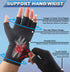 2Pairs Copper Arthritis Compression Gloves for Women Men, Fingerless Compression Gloves for Carpal Tunnel, Hand Pain, RSI, Driving, Typing, Copper...
