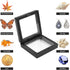 4Pcs 3D Floating Frame with Stand, Challenge Coin Display Holder, Small Shadow Box for Earrings, Rings, Brooch, Military Medal, Black, 2.75x2.75 i...