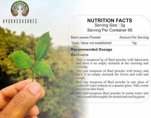 Bilva Powder - Bael Leaves Powder - Aegle marmelos -50 Gm - Supports Proper Function of The Bowels...