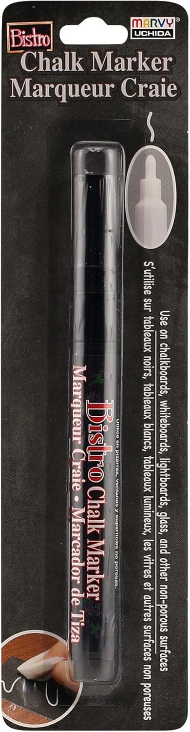 Uchida of America 482-C-1 Bistro Chalk Markers with Extra Fine Tip, Black...