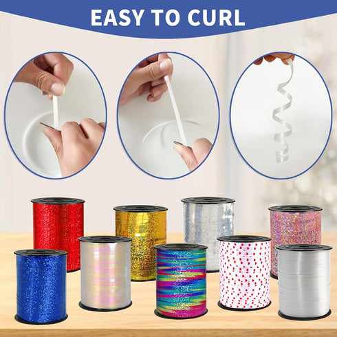 500 Yard White Curling Ribbon, White Ribbon, Curling Ribbon ?for Birthday Party Festival Decoration Balloon Ribbon, Balloon String, Thin Ribbon,Cu...