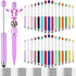 30 Pcs Plastic Beadable Pens 2 in 1 Stylus Bead Pen Empty Tube Floating Black Ink Bead Pens with 30 Pcs Black Refills for DIY Making Gift Kids Stu...