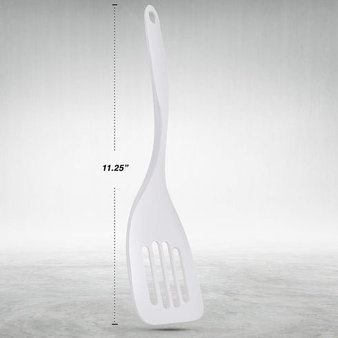 Ram-Pro Melamine Hard Plastic Slotted Turner Heat-Resistant Rubber Large Handle with Hole Spatulas Heavy Duty Kitchen Utensils for Cooking Flippin...