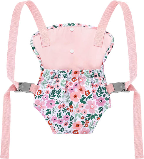 GAGAKU Doll Carrier Fits IKEA Doll, Reborn Baby Doll, Bitty Baby, American Girl Doll up to 18 Inches, Doll Accessories - Pink (Leaf)...