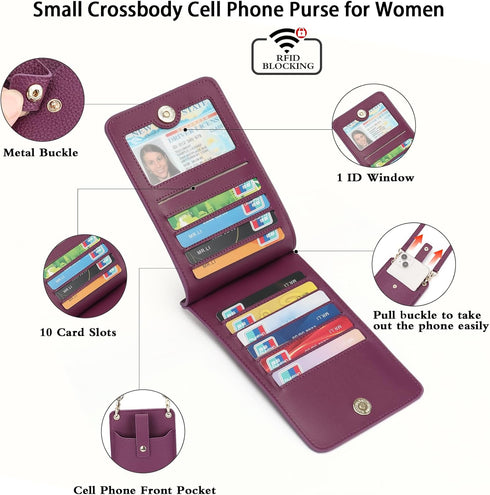 FALAN MULE Small Cell Phone Crossbody Bag Purse for Women, PU Leather Wallet Purse…...